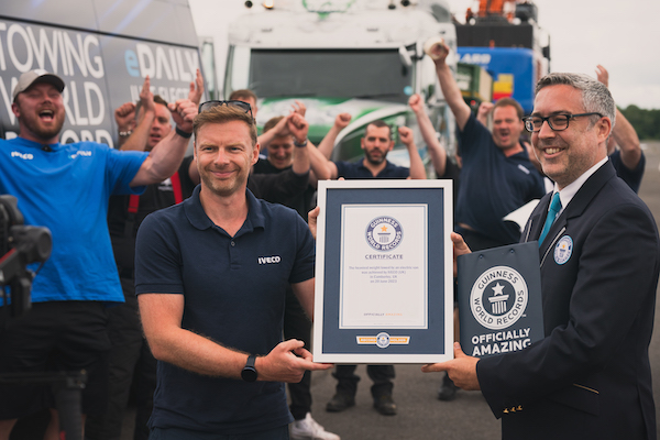 IVECO eDaily tows over 153 tonnes to claim GUINNESS WORLD RECORDS™ title for ‘heaviest weight towed by an electric van’